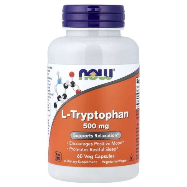 Now, L tryptophan 500 mg, 60 capsules
ل-تريبتوفان ، 500 ملجم ، 60 كبسولة نباتية