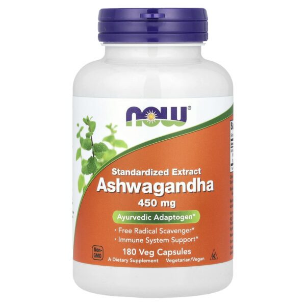 Now, Ashwaganda 450 mg 
مستخلص الاشواجندا  تركيز 450 ملجم، 180 كبسولة نباتية