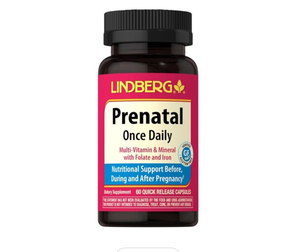 Lindberg, prenatal
فيتامينات ليندبرج قبل الولادة للنساء | 60 كبسولة | فيتامينات ومعادن متعددة تحتوي على الحديد وحمض الفوليك | مكمل يومي |
