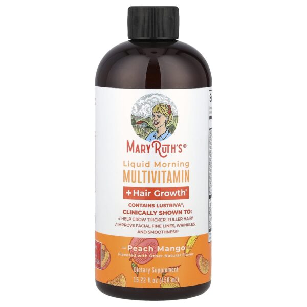 MaryRuth's Multivitamin 450 ml
فيتامينات متعددة سائلة صباحية + لنمو الشعر ، خوخ ومانجو ، 15.22 أونصة سائلة (450 مل)