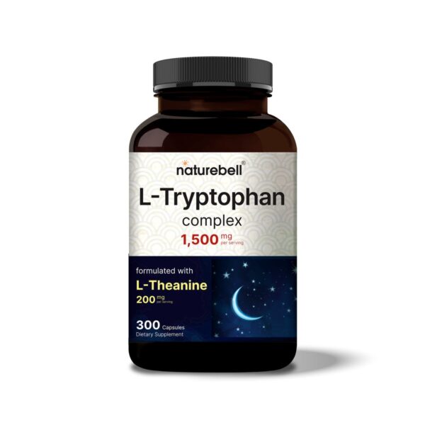 Naturebell, L Tryptophan 1300mg with L Theanine 200mg, 300 Capsules
إل-تريبتوفان مع إل-ثيانين