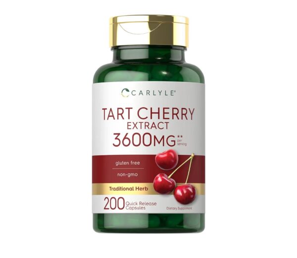 Carlyle Tart Cherry Extract Capsules | 200 Count | Non-GMO and Gluten Free Formula | Traditional Herb Supplement