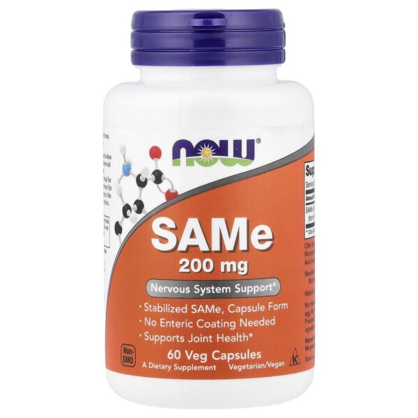 NOW Foods
SAMe, 200 mg, 60 Veg Capsules