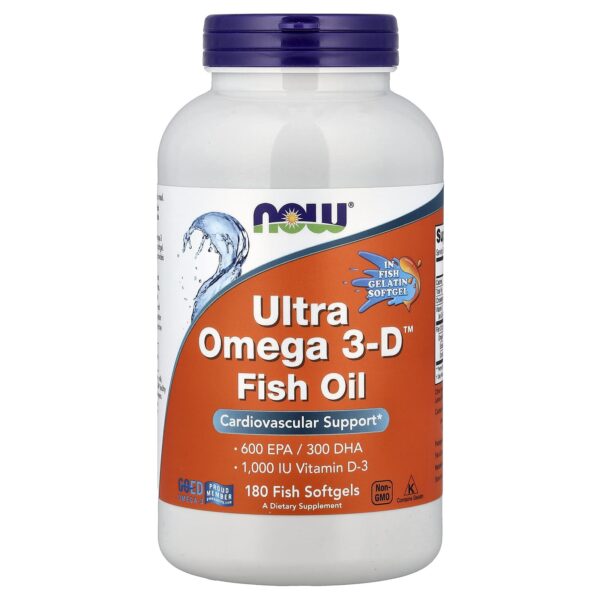 Now, Ultra Omega 3-D™ Fish Oil, 180 Fish Softgels