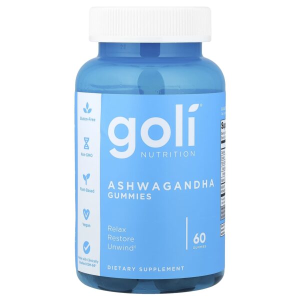 Goli Nutrition , Ashwagandha ksm 66 Gummies, 60 Gummies