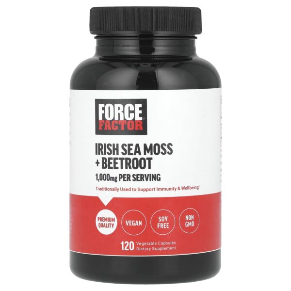 Force Factor , Irish Sea Moss + Beetroot, 120 Vegetable Capsules