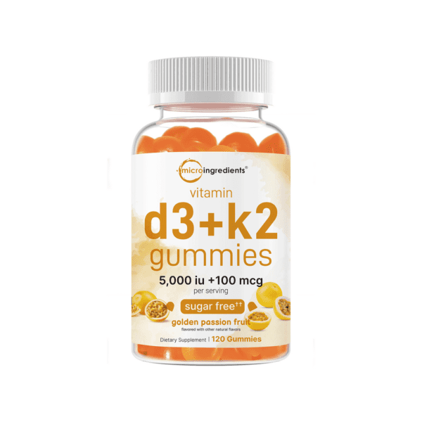 Micro Ingredients Vitamin D3 K2 Gummies | 5,000 IU D3 + 100 mcg K2 MK-7