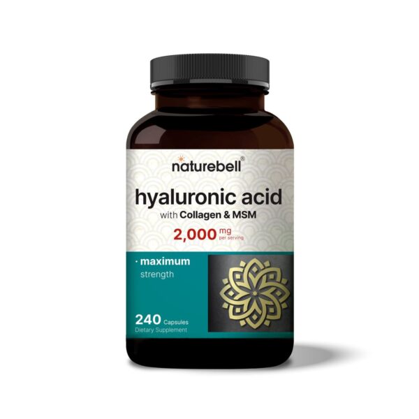 naturebell, Hyaluronic Acid with MSM & Collagen, 2000mg Per Serving, 240 Capsules