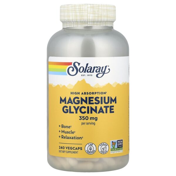 Solaray , Magnesium Glycinate, High Absorption, 240 VegCaps