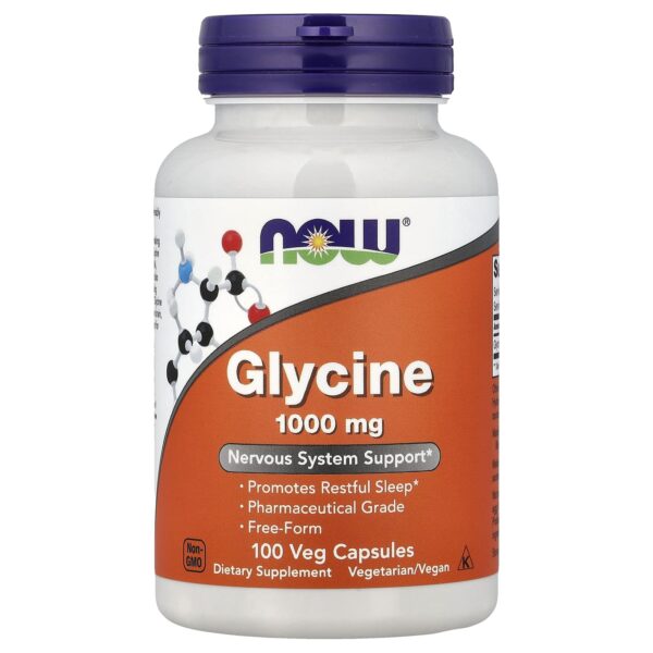 NOW Foods ٫ Glycine, 100 Veg Capsules (1,000 mg per Capsule)