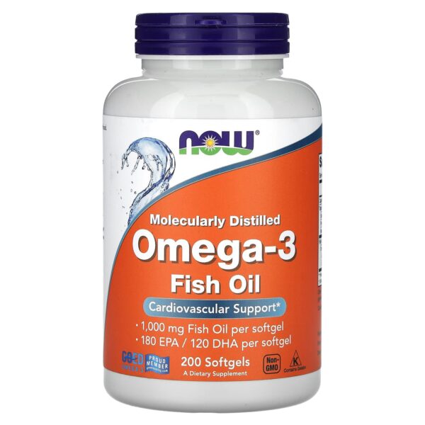 NOW Foods , Omega-3 Fish Oil, 200 Softgels