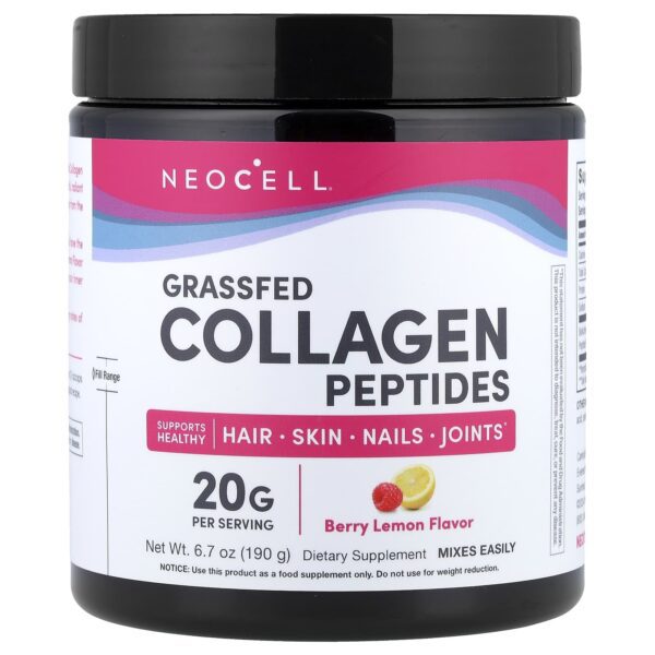 NeoCell , Grassfed Collagen Peptides, Berry Lemon, 6.7 oz (190 g)