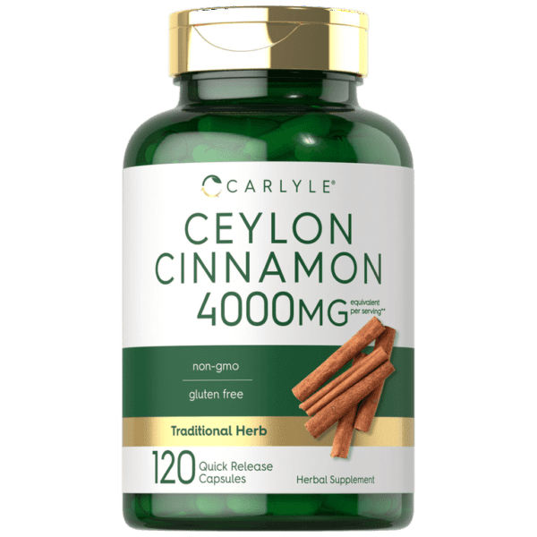 Ceylon Cinnamon Capsules | 4000mg | 120 Count | Non-GMO and Gluten Free | by Carlyle