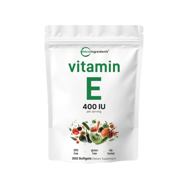 Micro Ingredients Vitamin E 400 IU, 300 Softgels, Pure Vitamin E Oil Pills