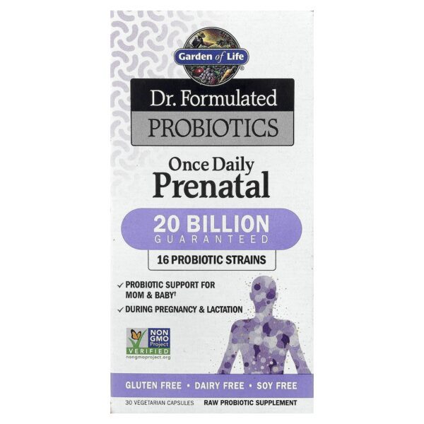 Garden of Life , Dr. Formulated Probiotics, Once Daily Prenatal, 30 Vegetarian Capsules 30/12/2026