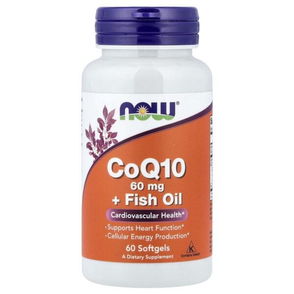 NOW Foods CoQ10 + Fish Oil, 60 Softgels