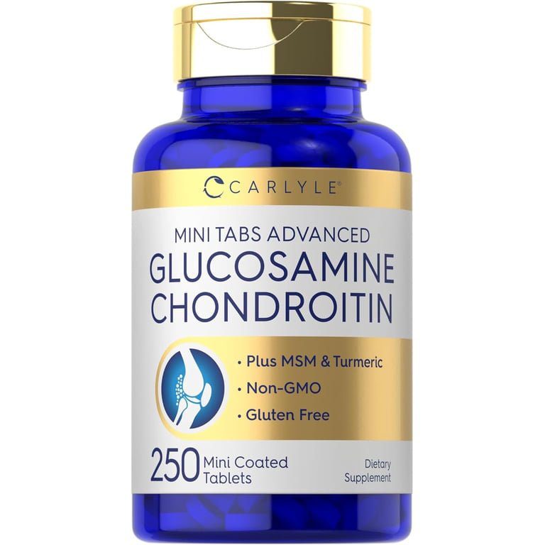 جلوكوزامين كوندرويتين MSM Turmeric — 250 Mini قرص — للرجال و Women — by كارلايل | Glucosamine Chondroitin MSM Turmeric