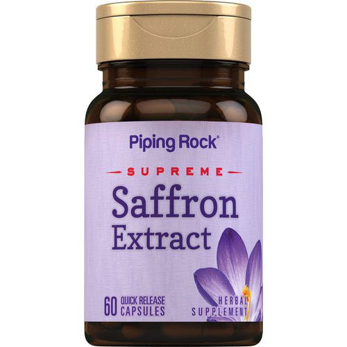 بايبنج روك، Saffron مستخلص، 88.5 مجم، 60 كبسولة سريعة الإطلاق | Pipingrock، Saffron Extract، 88.5 mg، 60 Quick Release Capsules