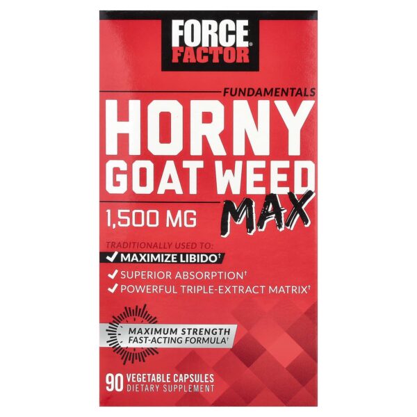 Force Factor , Horny Goat Weed Max, 90 Vegetable Capsules