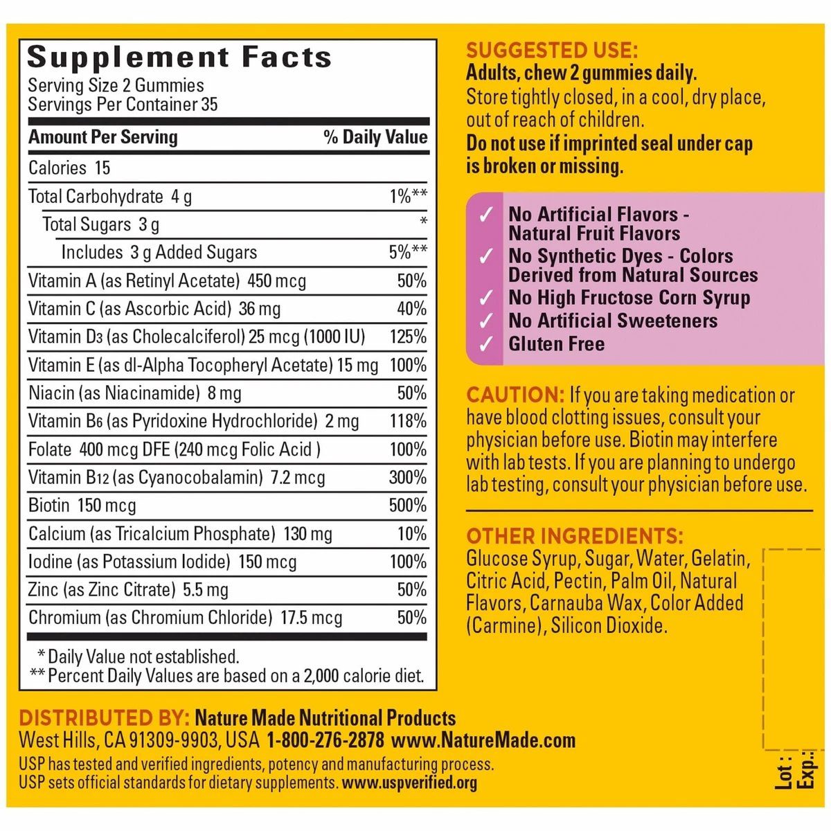 نيتشر ميد فيتامينات متعددة للنساء، Womens Gummy 70 Coun | Nature Made Multivitamin For Women، Womens Gummy 70 Coun