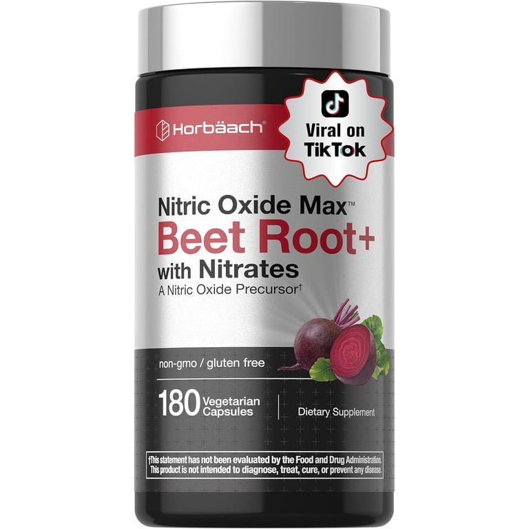 2026/09/1000955226.jpg Nitric Oxide Beet Root Capsules for Men and Women | With Nitrates | 180 Count | by Horbaach - الصورة 1