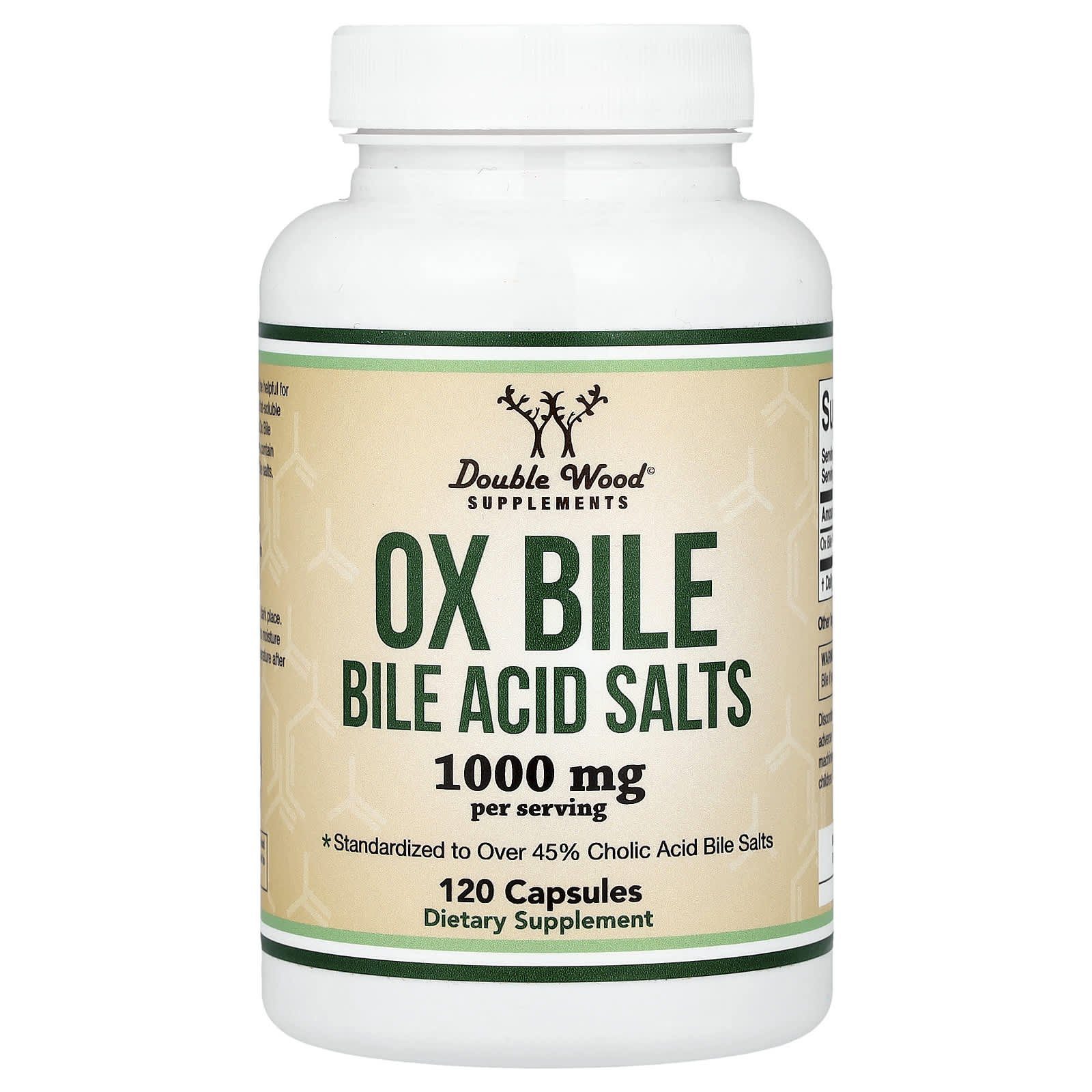 2026/09/1000955268.jpg Double Wood, Ox Bile - Bile Acid Salts, 120 Capsules (500 mg per Capsule) - الصورة 1