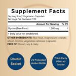 ⁦Naturebell, Glycine 1,000 mg, 240 Vegetarian Capsules⁩ - الصورة ⁦2⁩