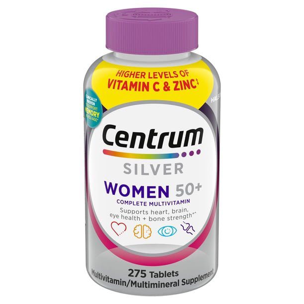 2026/09/1000962096.jpg Centrum Silver Multivitamins for Women Over 50, Multimineral Supplement Tablets, 275 ct. - الصورة 1