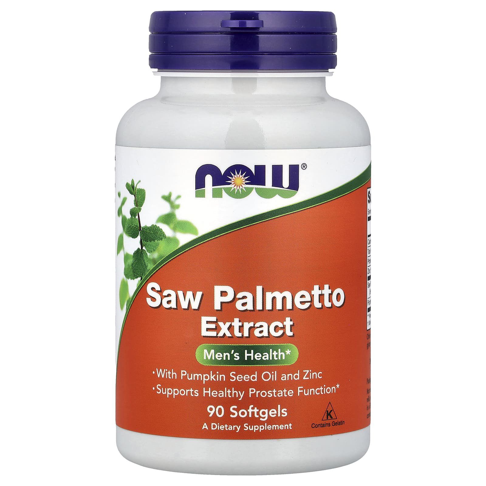 2026/09/1000962188.jpg NOW Foods ٫ Saw Palmetto Extract, , 90 Softgels - الصورة 1