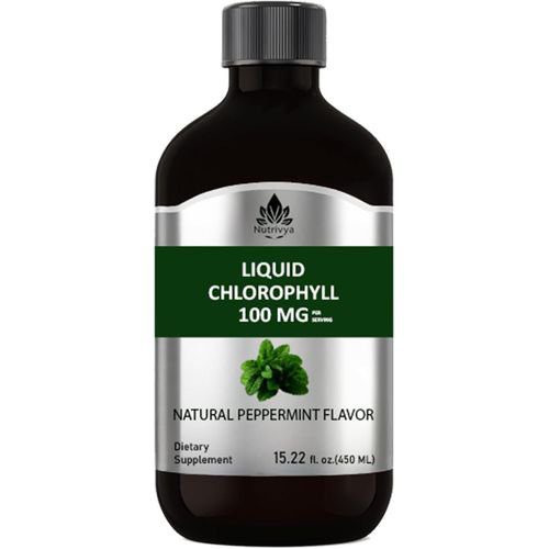 2026/09/1000962263.jpg Nutrivya Liquid Chlorophyll, Natural Peppermint Flavor, 100 mg per Serving, 15.22 fl oz (450 mL) - الصورة 1