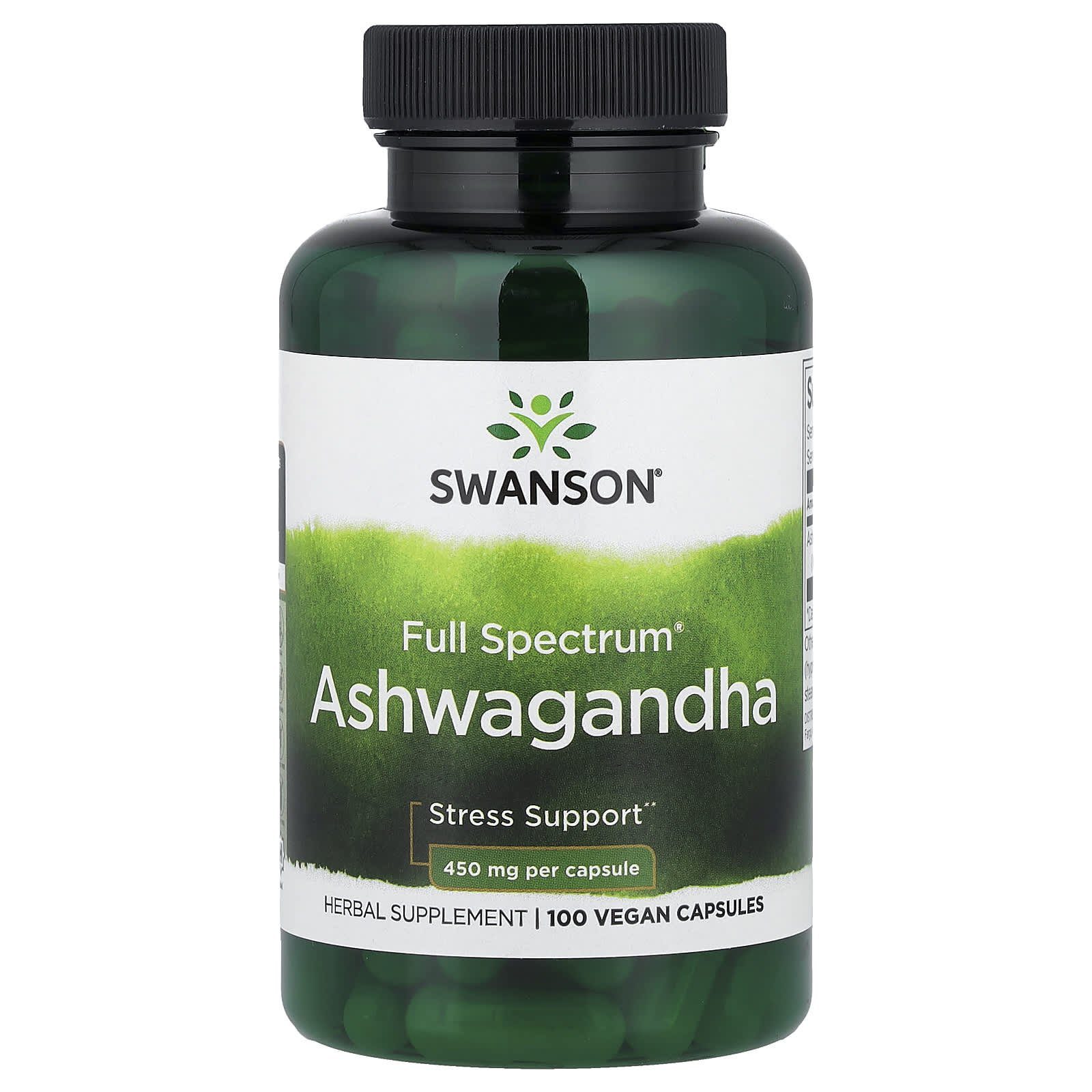 2026/10/1000976055.jpg Swanson Vitamins Full Spectrum® Ashwagandha, 450 mg, 100 Vegan Capsules - الصورة 1