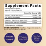 ⁦NatureBell Elderberry 4-in-1 Formula with Quercetin, 240 Capsules⁩ - الصورة ⁦2⁩