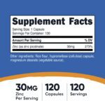 ⁦Nutricost , Zinc Picolinate, 30 mg, 120 Capsules⁩ - الصورة ⁦2⁩