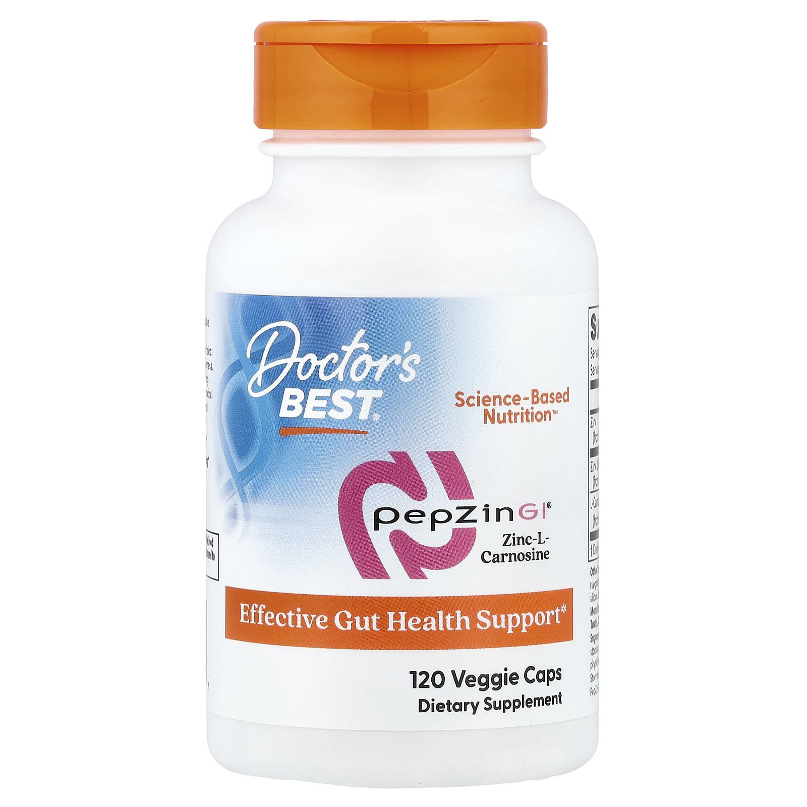 2026/10/1000981869.jpg Doctor's Best , PepZin GI®, Zinc-L-Carnosine, 120 Veggie Caps - الصورة 1