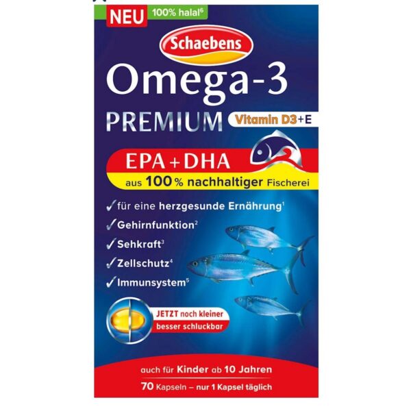 Schaebens Omega3 Premium Fish Oil Halal Capsules 70pcs 
