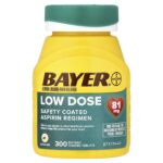 Bayer , Aspirin Regimen, Low Dose, 81 mg, 300 Enteric Coated Tablets
