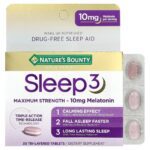 Nature's Bounty , Gold Series, Sleep 3, Maximum Strength, 30 Tri-Layered Tablets
