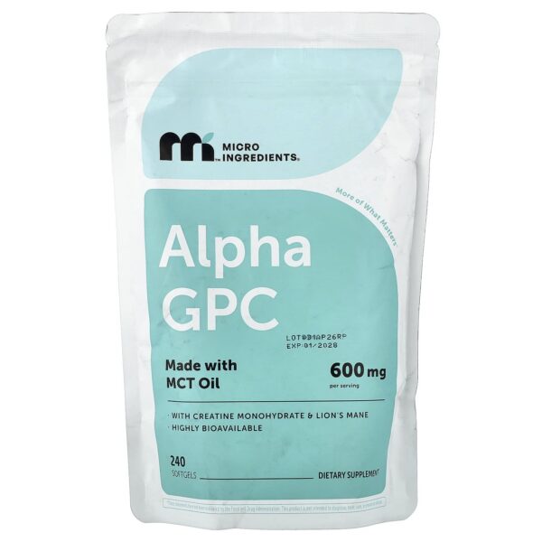 Micro Ingredients ,Alpha GPC, 240 Softgels